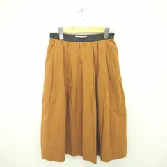 ユナイテッドアローズ UNITED ARROWS TOKYO スカート フレア ロング サイドジップ 薄手 無地 シンプル 36 茶 ブラウン /TT11