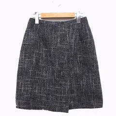 プロポーション ボディドレッシング PROPORTION BODY DRESSING 台形 スカート ミニ 膝上 ニット 総柄 フロントクロス 2 チャコール 灰 /HT10