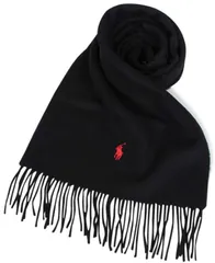[POLO RALPH LAUREN] ポロ ラルフローレン マフラー・ストール PC0476 001 リサイクルウール ブラック 黒 20204942449【WJ189】