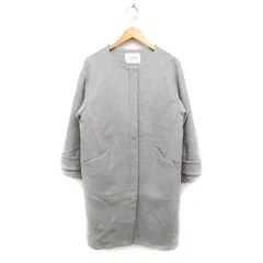 ジョイントワークス JOINT WORKS ノーカラー コート アウター ミドル丈 無地 ウール混 グレー 灰 /FT20