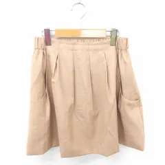 アナトリエ ANATELIER スカート フレア ギャザー ミニ 無地 シンプル 38 薄茶 ベージュ /TT16