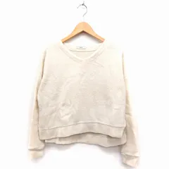 ミスティック mystic ニット セーター Vネック 長袖 無地 サイドスリット F オフホワイト 白 /FT3