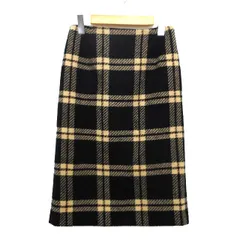ロペピクニック ROPE Picnic ニット スカート タイト チェック 柄 ウール混 36 ブラック 黒 /HT15