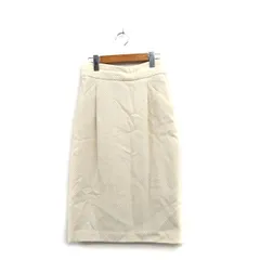 ナチュラルビューティーベーシック NATURAL BEAUTY BASIC タイト スカート ロング ギャザー スリット ウール M アイボリー 白 /KT16