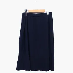 アーバンリサーチ サニーレーベル URBAN RESEARCH Sonny Label ニット スカート プリーツ フレア 膝下 ウール混 無地 シンプル 切替リブ Free ネイビー 紺 /HT14