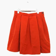 アダムエロペ Adam et Rope' フレア スカート ミニ 膝上 無地 シンプル タック 厚手 38 オレンジブラウン 茶 /HT29