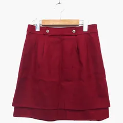 プロポーション ボディドレッシング PROPORTION BODY DRESSING 台形 スカート ミニ 飾りボタン タック ティアード ウール 毛 2 ボルドー 赤 /HT17