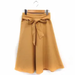 ロペピクニック ROPE Picnic スカート フレア ロング リボン 無地 シンプル 36 マスタード 黄 /FT28