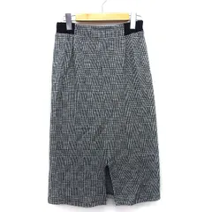 アルファベッツアルファベット Alphabet's alphabet タイト スカート ロング ミモレ丈 グレンチェック 柄 切替 タック コットン 綿 F ブラック 黒 /HT32