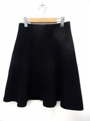 ノーリーズ Nolley's スカート 膝丈 フレア バックジップ ウール シンプル 38 ネイビー 紺 /ST1