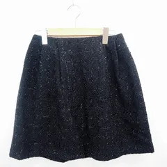 アナトリエ ANATELIER スカート ボトムス フレア キラキラ ひざ丈 ウール混 36 ブラック 黒 /MT2