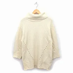 グローバルワーク GLOBAL WORK ニット セーター オフタートル リブ ローゲージ ドロップショルダー 長袖 F クリーム /NT16