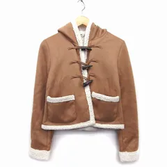 ビーミングバイビームス B:MING LIFE STORE by BEAMS ダッフル コート ショート丈 ジャケット 裏ボア レザー調 無地 シンプル S ブラウン 茶 /HT10