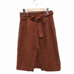 ジャスグリッティー JUSGLITTY Aラインスカート フレア ロング リボン スエードタッチ 無地 シンプル 2 ブラウン 茶 /FT47