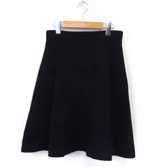 ノーリーズ Nolley's スカート フレア 膝丈 シンプル バックジップ 38 ブラック /ST41