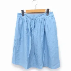 クミキョク 組曲 KUMIKYOKU フレア スカート ひざ丈 柄 1 ライトブルー /FT13