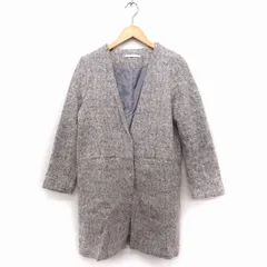 レルビエ LHELBIE ノーカラー コート アウター ミドル丈 起毛 F グレー /FT44