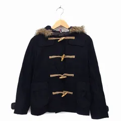 アーバンナウ URBAN NOW ダッフル コート ジャケット アウター ショート フェイクファー 中綿 無地 M 黒 ブラック /NT19