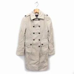 ザラウーマン ZARA WOMAN ステンカラー コート アウター ミドル コットン 綿 ダブル 無地 XS アイボリー /NT11