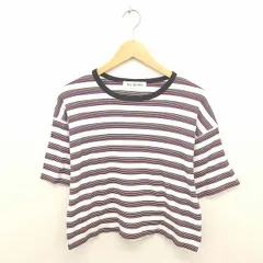 レイビームス Ray Beams カットソー ニット ボーダー 丸首 綿 コットン 半袖 ホワイト ピンク 白 /TT6