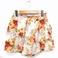 フリーズフレーズ FREE'S PHRASE パンツ キュロット ショート 花柄 ラップ風 S ライトベージュ /FT26