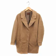 ブロードゥリー&コー Broderie&Co ナノユニバース チェスター コート アウター ミドル ウール混 ドロップショルダー ワイド F キャメル /NT12