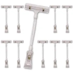 [HYmish] ポップスタンド ポップクリップ クリップスタンド 値札ポップクリップ 値札立て 広告 pop 透明 クリア L 10個セット [L 10個]