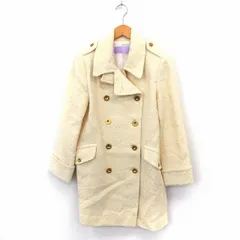 VENTIEAL コート アウター ステンカラー ダブルボタン ウール ポケット 9AR ホワイト /ST27