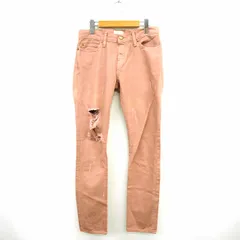 アングリッド UNGRID スキニーパンツ ダメージ ロング コットン 綿 24 ピンク /MT43