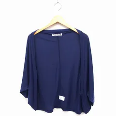 エニィファム anyFam トッパー カーディガン ニット ドルマンスリーブ 七分袖 ラメ混 F ネイビー 紺 /FT17