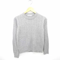 ブラウニー BROWNY ニット セーター 丸首 ケーブル編み 長袖 F グレー /TT5