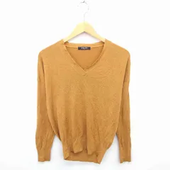 ミッシェルクラン MICHEL KLEIN ニット セーター Vネック 無地 シンプル 長袖 38 ベージュ 茶 /TT41