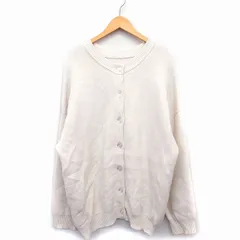 フリークスストア FREAKS STORE ニット カーディガン オーバーサイズ 長袖 丸首 切替リブ 綿混 厚手 F クリーム /HT12