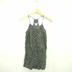 モッシモ mossimo supply co オールインワン サロペット 花柄 パンツ ショート ノースリーブ XS 黒 青 ブラック ブルー /TT4