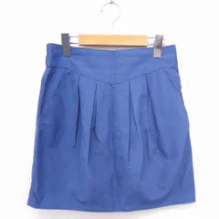 ミスティック mystic スカート 台形 ギャザー ミニ 無地 シンプル 2 ブルー 青 /FT12