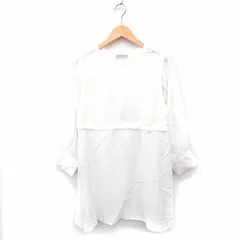 カスタネ Kastane バックカット チュニック シャツ 長袖 リボン 薄手 F ホワイト 白 /FT41