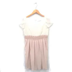 アザレアローズ AR Azalea Rose ワンピース 膝下丈 レース 袖透け感 半袖 2 アイボリー ピンクベージュ /TT10