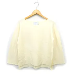 ステュディオス STUDIOUS ニット カットソー Vネック ウール混 ロングテール トランペットスリーブ 長袖 F アイボリー /NT35