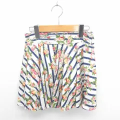 アナップ ANAP LATINA スカート フレア ミニ 花柄 ストライプ 薄手 綿 コットン 白 紺 ホワイト ネイビー /TT22