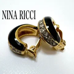 極美品■ NINA RICCI ヴィンテージ イヤリング ラインストーン ニナリッチ