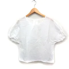 ディスコート Discoat 半袖 ブラウス 袖フリル 丸首 無地 コットン 綿 M ホワイト 白 /FT23