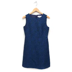 ロペピクニック ROPE Picnic 花柄 ノースリーブ ワンピース ひざ丈 ジャガード 38 ネイビー 紺 /FT7