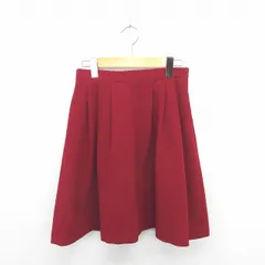 エージーバイアクアガール AG by aquagirl スカート フレア ひざ丈 サイドジップ 無地 シンプル S 赤 レッド /TT52