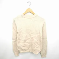 イッカ ikka ニット セーター ハイネック 無地 シンプル ウール 長袖 M ベージュ 薄茶 /TT29