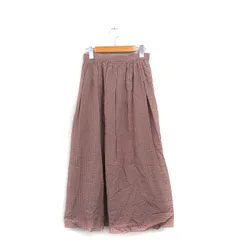 ナチュラルビューティーベーシック NATURAL BEAUTY BASIC フレア スカート ロング チェック M ピンク /KT31