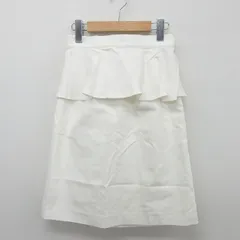 ルゥデルゥ Rew de Rew スカート タイト 膝丈 フリル シンプル サイドジップ SS ホワイト 白 /ST34