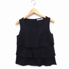 ティティベイト titivate ティアード ブラウス ノースリーブ 丸首 無地 M ブラック 黒 /FT33