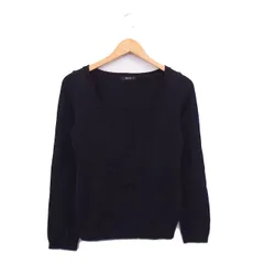 コムサイズム COMME CA ISM ニット セーター 長袖 スクエアネック ケーブルニット M ブラック 黒 /KT14