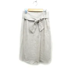 ノーリーズ Nolley's スカート フレア ロング フェイクスエード リボン スリット バックジップ 36 アイボリー /NT14