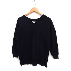 オペークドットクリップ OPAQUE.CLIP シルクブレンド ニット セーター Vネック 長袖 無地 38/M ブラック 黒 /FT10